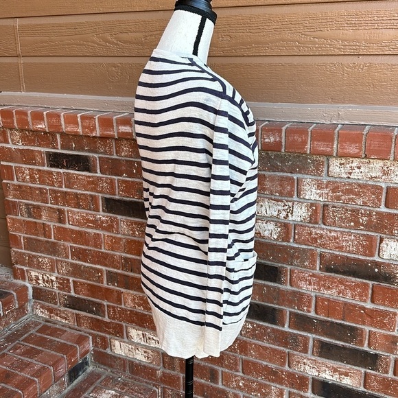 Madewell Navy and Cream Striped Open Front Cardigan Size XXS - Picture 4 of 7